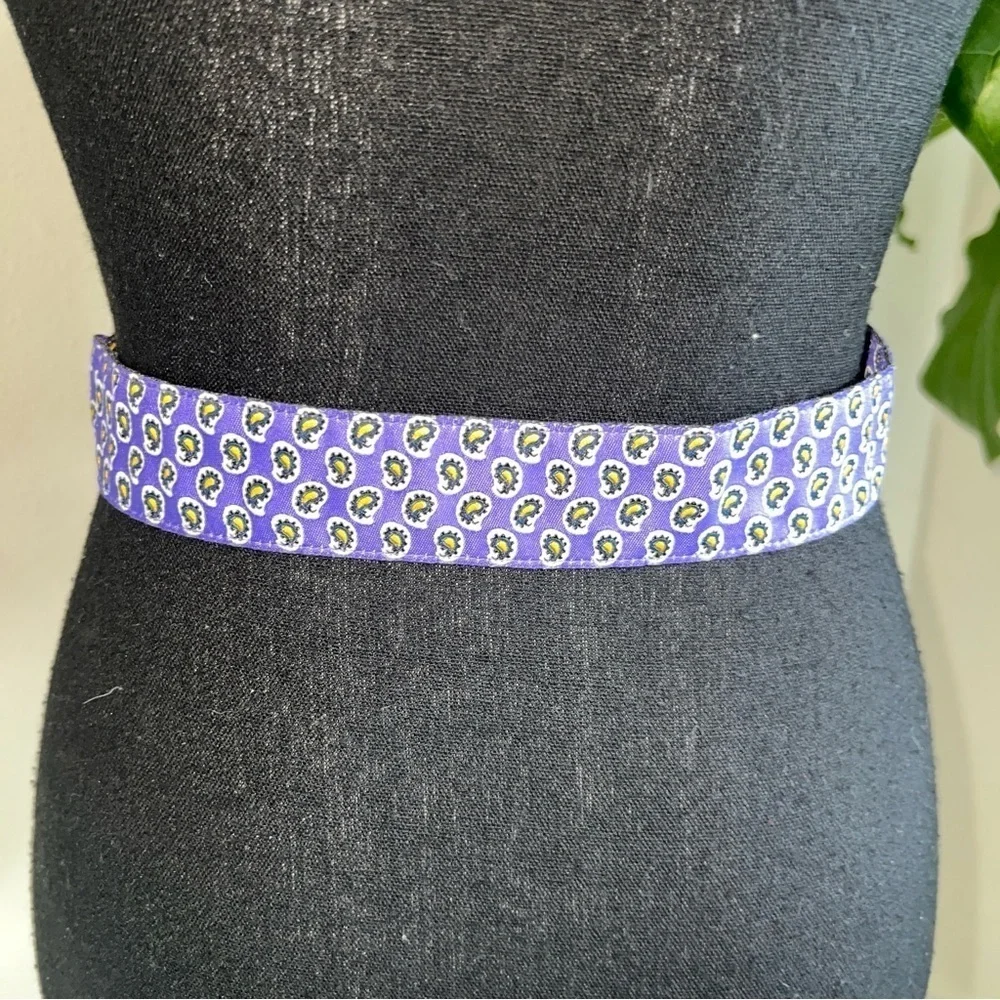 Ralph Lauren Women’s Vintage Purple Paisley Signature D Ring Belt Size L/XL 30”